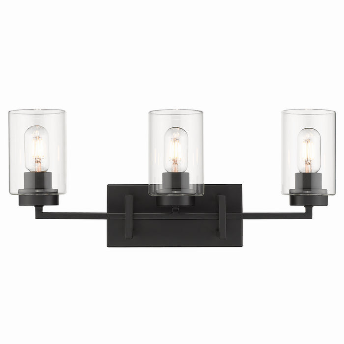 Golden 6070-BA3 BLK-BLK Three Light Bath Vanity, Matte Black