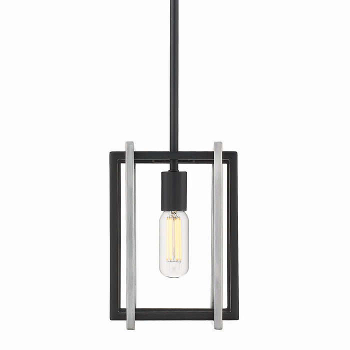 Golden 6070-M1L BLK-PW One Light Mini Pendant, Matte Black