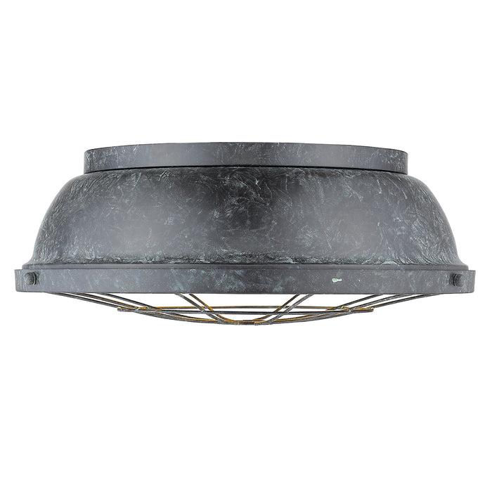 Golden 7312-FM16 BP Three Light Flush Mount, Black Patina