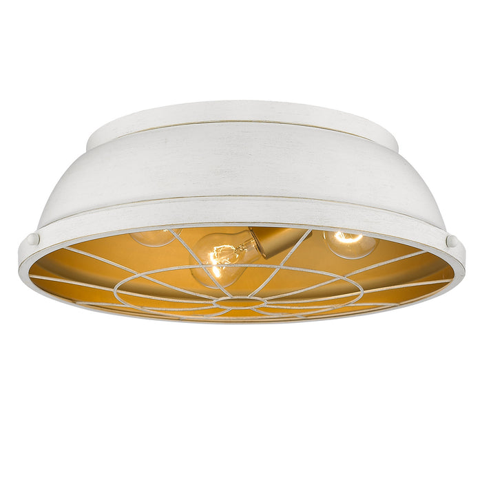 Golden 7312-FM16 FW Three Light Flush Mount, French White