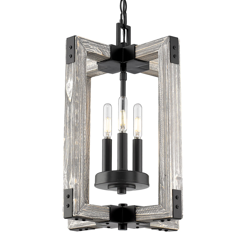 Golden 7808-3P BLK Three Light Pendant, Matte Black