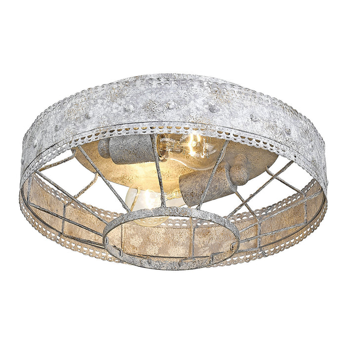 Golden 7856-FM OY Two Light Flush Mount, Oyster