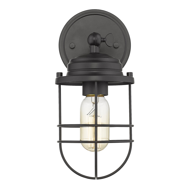 Golden 9808-1W BLK One Light Wall Sconce, Matte Black