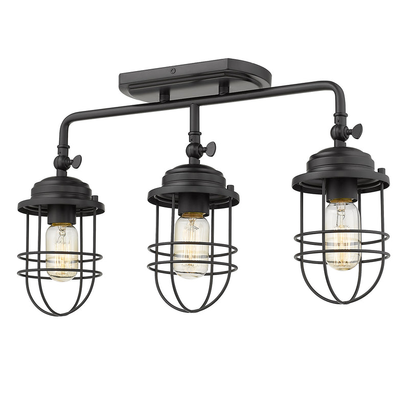 Golden 9808-BA3 BLK Three Light Bath Vanity, Matte Black