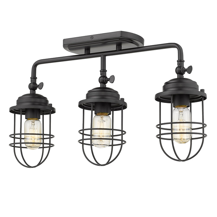 Golden 9808-BA3 BLK Three Light Bath Vanity, Matte Black