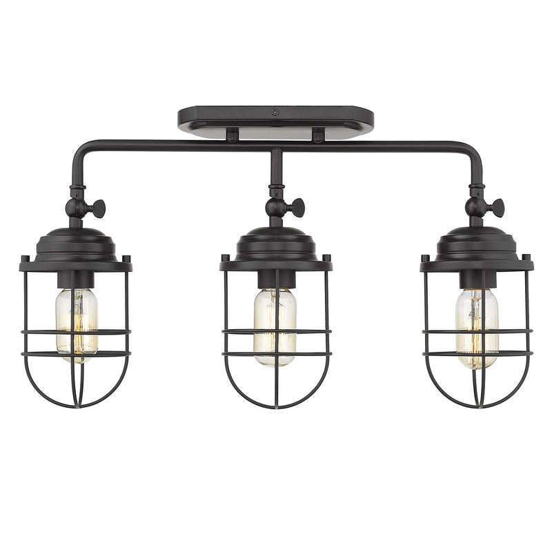 Golden 9808-BA3 BLK Three Light Bath Vanity, Matte Black