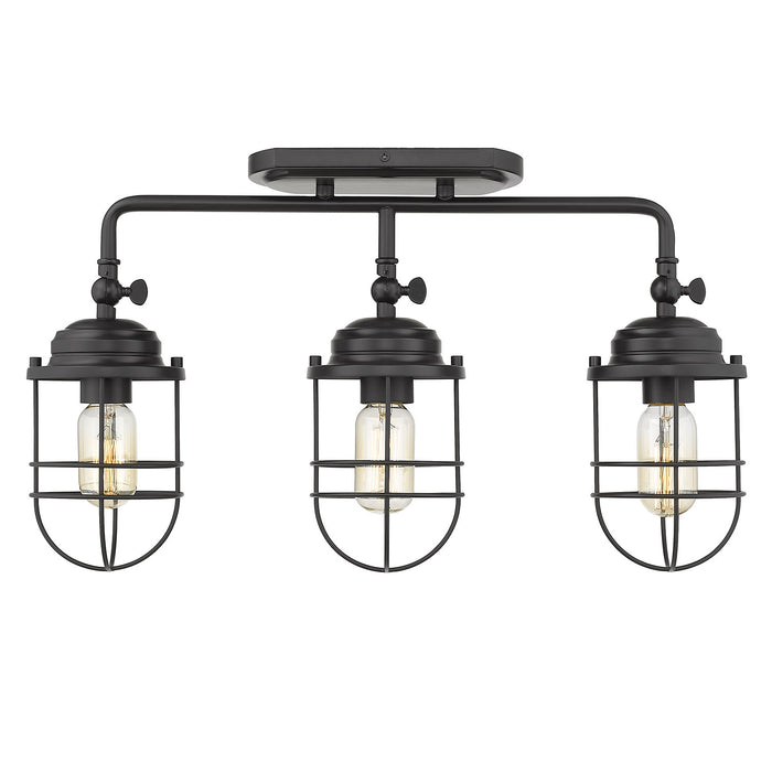 Golden 9808-BA3 BLK Three Light Bath Vanity, Matte Black