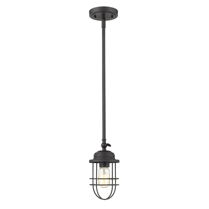 Golden 9808-M1L BLK One Light Mini Pendant, Matte Black