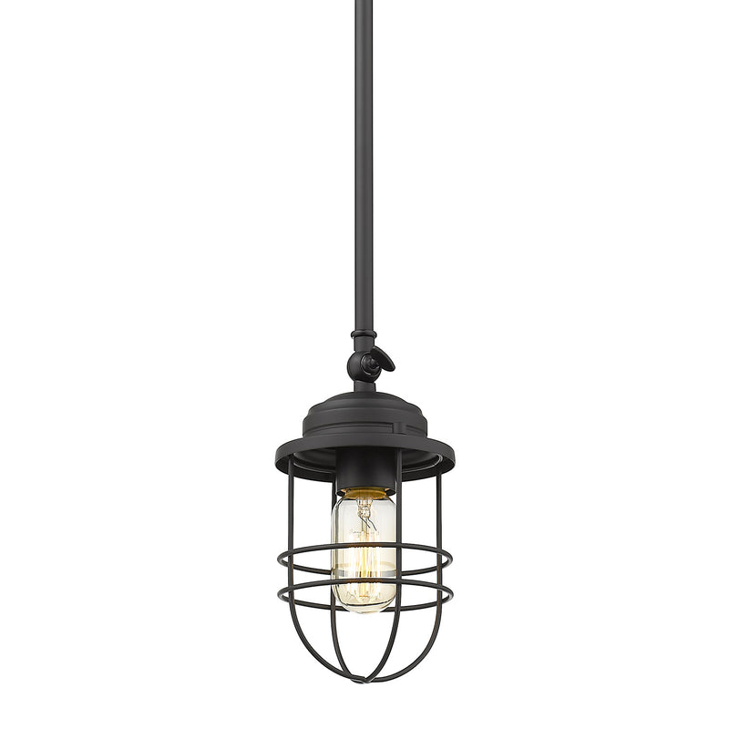 Golden 9808-M1L BLK One Light Mini Pendant, Matte Black