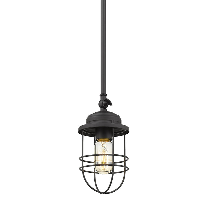 Golden 9808-M1L BLK One Light Mini Pendant, Matte Black