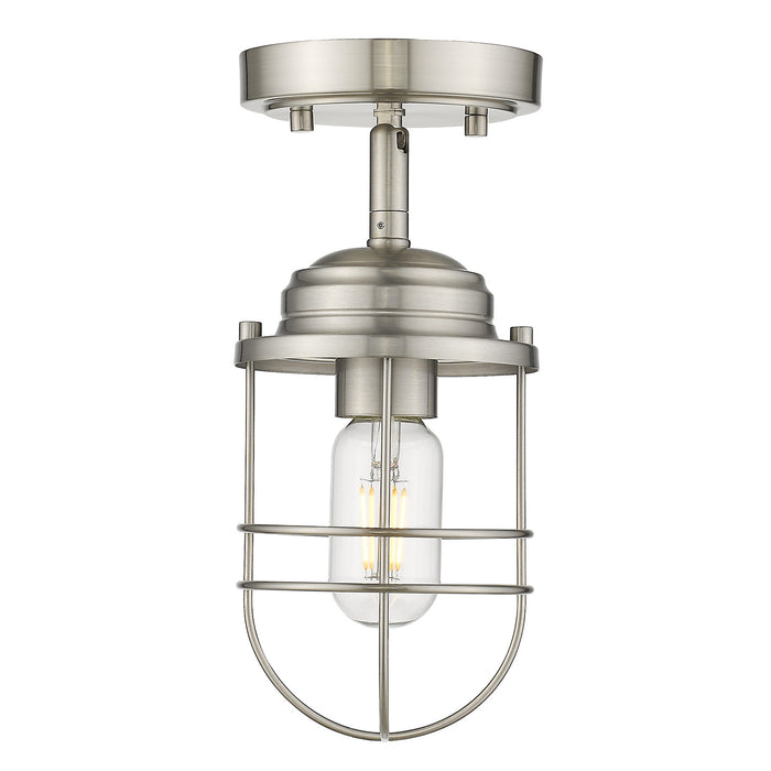 Golden 9808-SF PW One Light Semi-Flush Mount, Pewter
