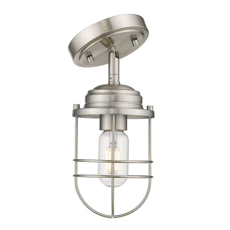 Golden 9808-SF PW One Light Semi-Flush Mount, Pewter