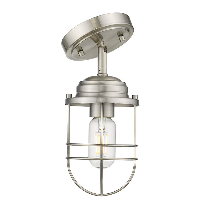 Golden 9808-SF PW One Light Semi-Flush Mount, Pewter