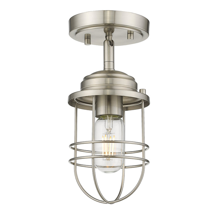 Golden 9808-SF PW One Light Semi-Flush Mount, Pewter