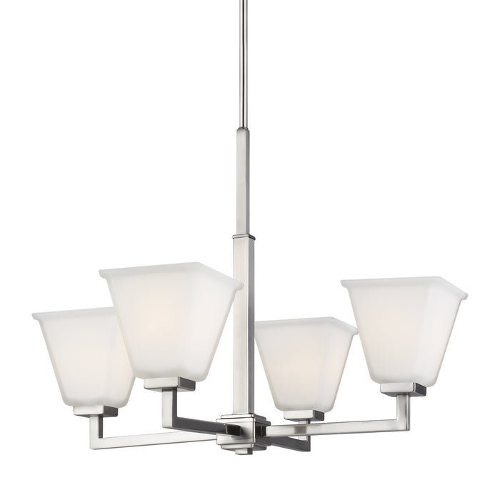Generation Lighting 3113704-962 Four Light Chandelier, Brushed Nickel