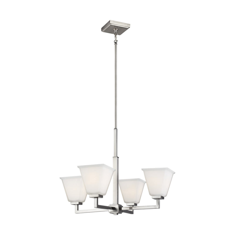 Generation Lighting 3113704-962 Four Light Chandelier, Brushed Nickel