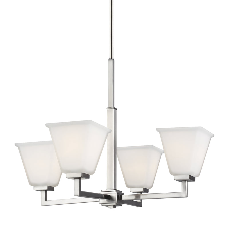 Generation Lighting 3113704EN3-962 Four Light Chandelier, Brushed Nickel