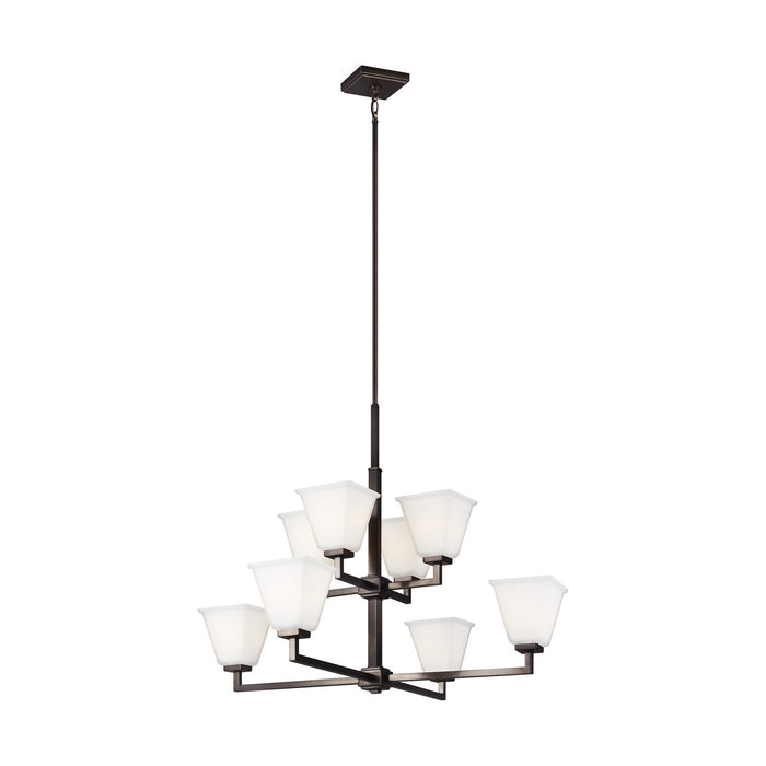 Generation Lighting 3113708-778 Eight Light Chandelier, Brushed Oil Rubbed Bronze