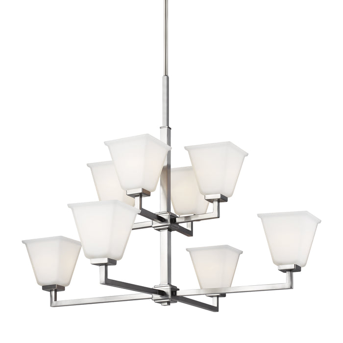 Generation Lighting 3113708EN3-962 Eight Light Chandelier, Brushed Nickel