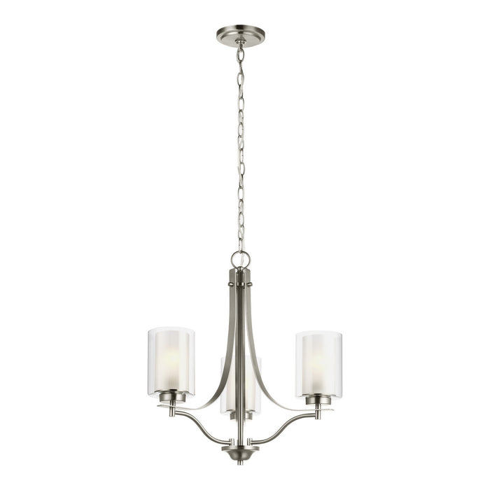 Generation Lighting 3137303EN3-962 Three Light Chandelier, Brushed Nickel