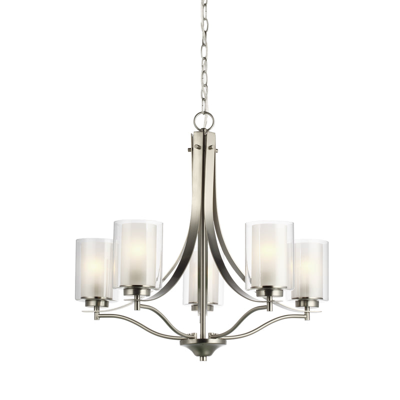 Generation Lighting 3137305-962 Five Light Chandelier, Brushed Nickel