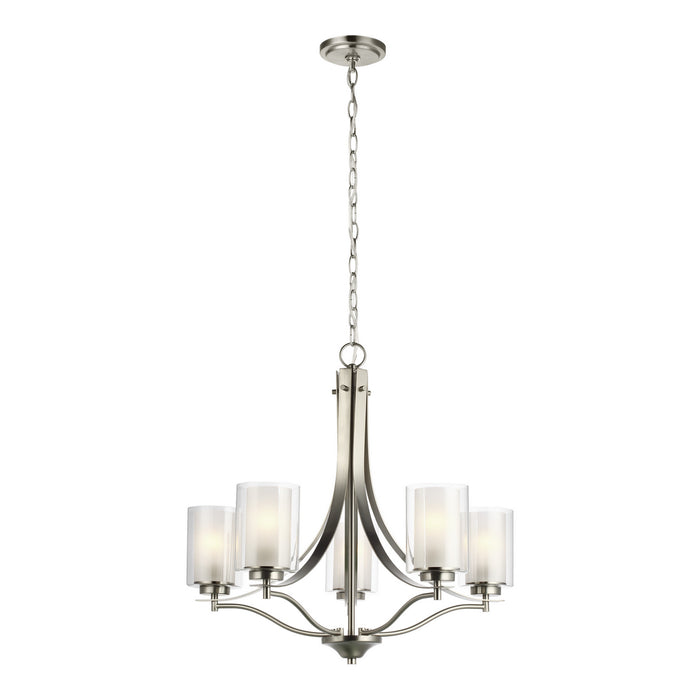 Generation Lighting 3137305-962 Five Light Chandelier, Brushed Nickel
