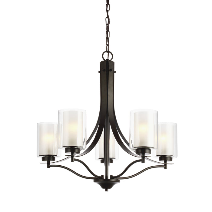 Generation Lighting 3137305EN3-710 Five Light Chandelier, Bronze
