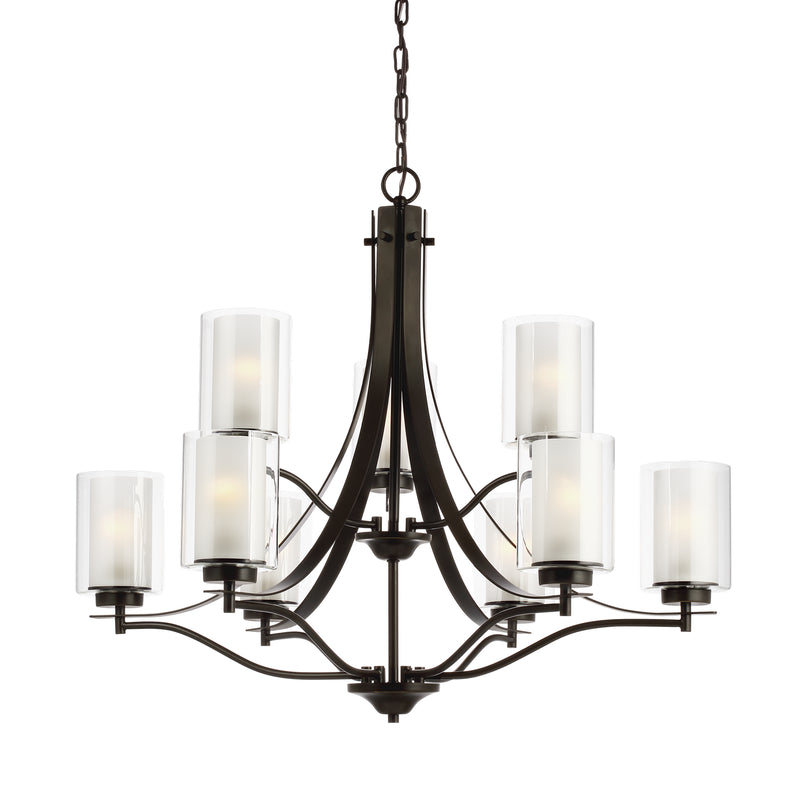 Generation Lighting 3137309-710 Nine Light Chandelier, Bronze