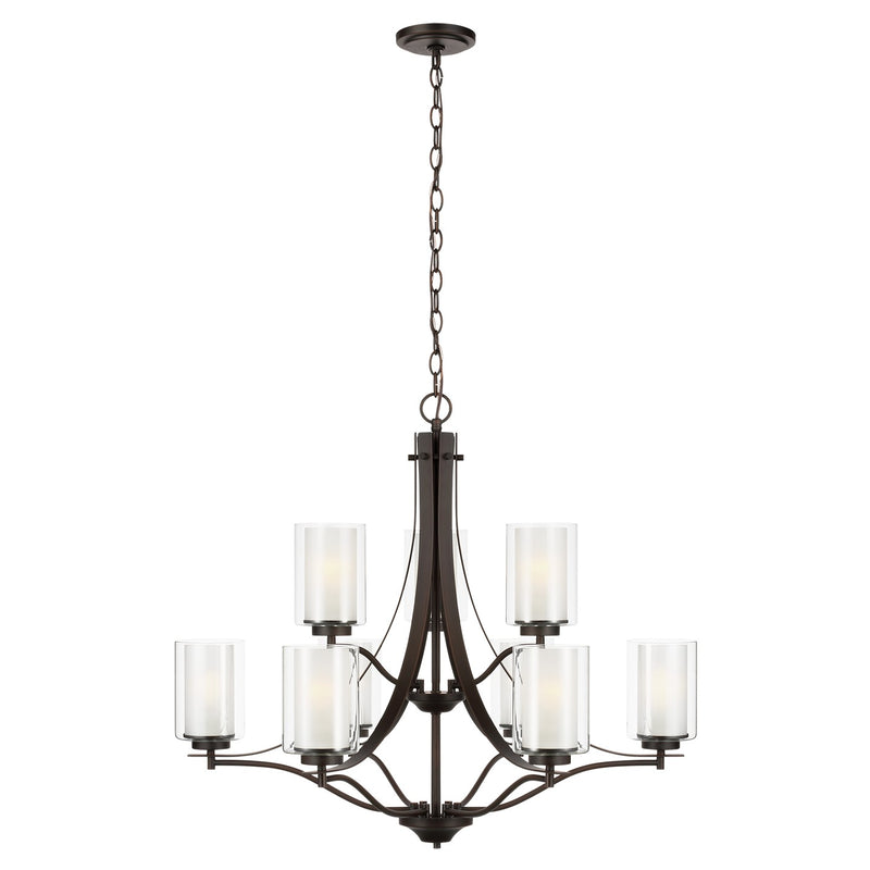 Generation Lighting 3137309-710 Nine Light Chandelier, Bronze