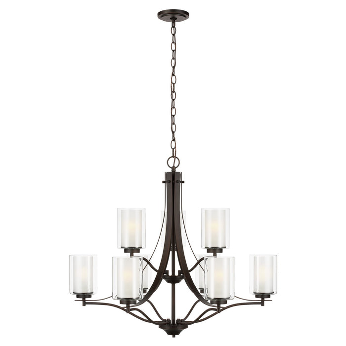 Generation Lighting 3137309-710 Nine Light Chandelier, Bronze
