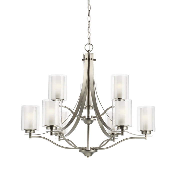 Generation Lighting 3137309EN3-962 Nine Light Chandelier, Brushed Nickel