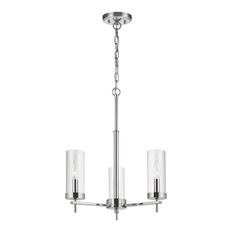 Visual Comfort Studio 3190303-05 Three Light Chandelier, Chrome