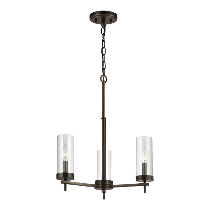 Visual Comfort Studio 3190303EN-778 Three Light Chandelier, Brushed Oil Rubbed Bronze