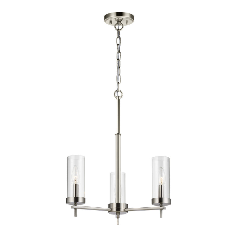 Visual Comfort Studio 3190303EN-962 Three Light Chandelier, Brushed Nickel