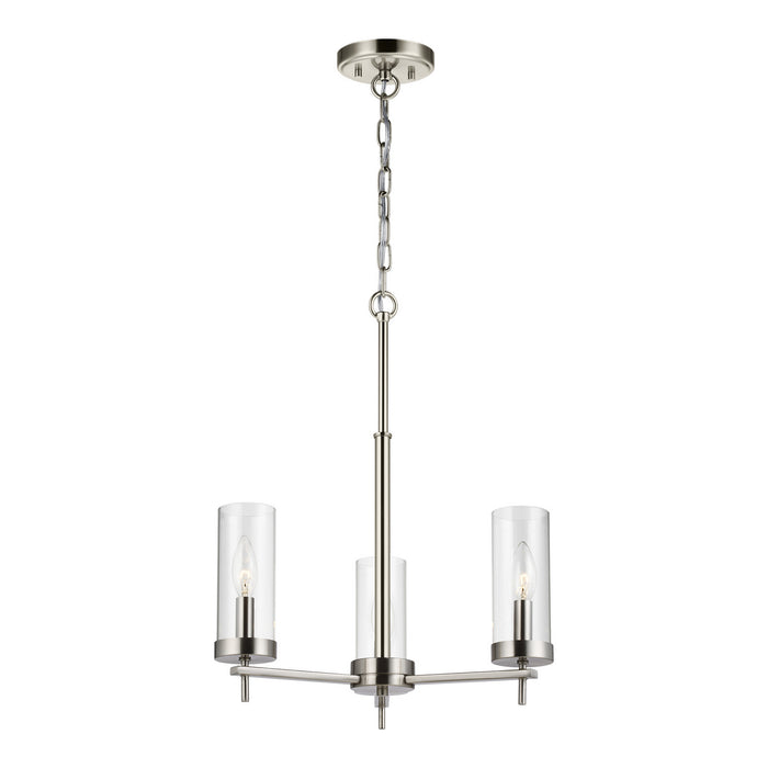 Visual Comfort Studio 3190303EN-962 Three Light Chandelier, Brushed Nickel