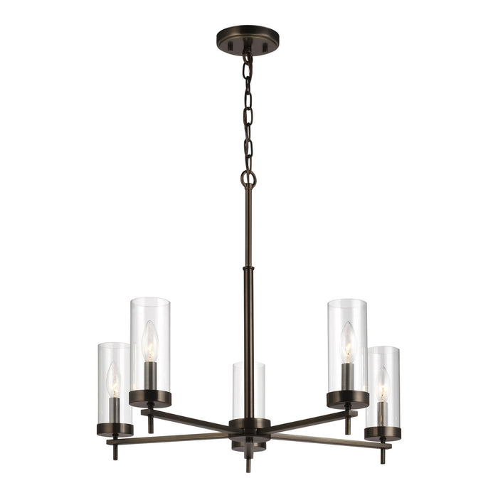 Visual Comfort Studio 3190305-778 Five Light Chandelier, Brushed Oil Rubbed Bronze