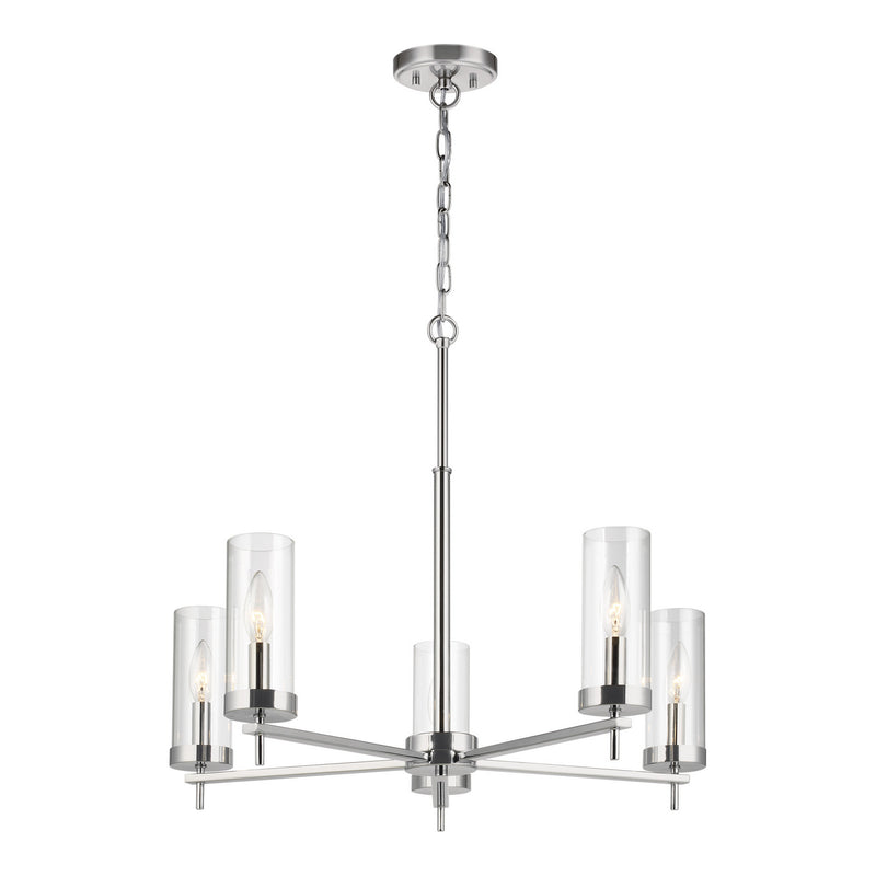 Visual Comfort Studio 3190305EN-05 Five Light Chandelier, Chrome