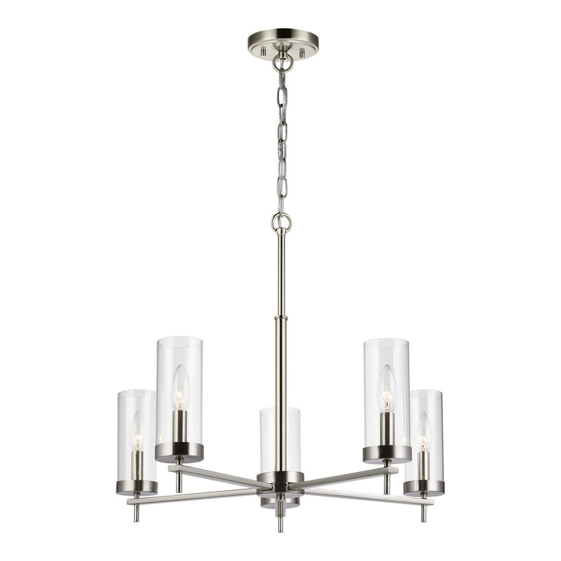 Visual Comfort Studio 3190305EN-962 Five Light Chandelier, Brushed Nickel