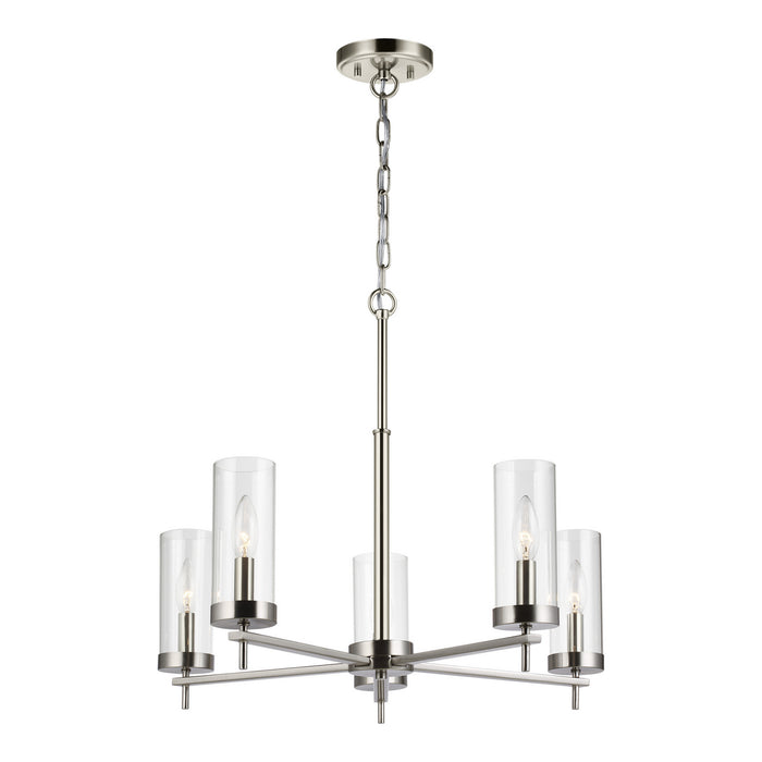 Visual Comfort Studio 3190305EN-962 Five Light Chandelier, Brushed Nickel