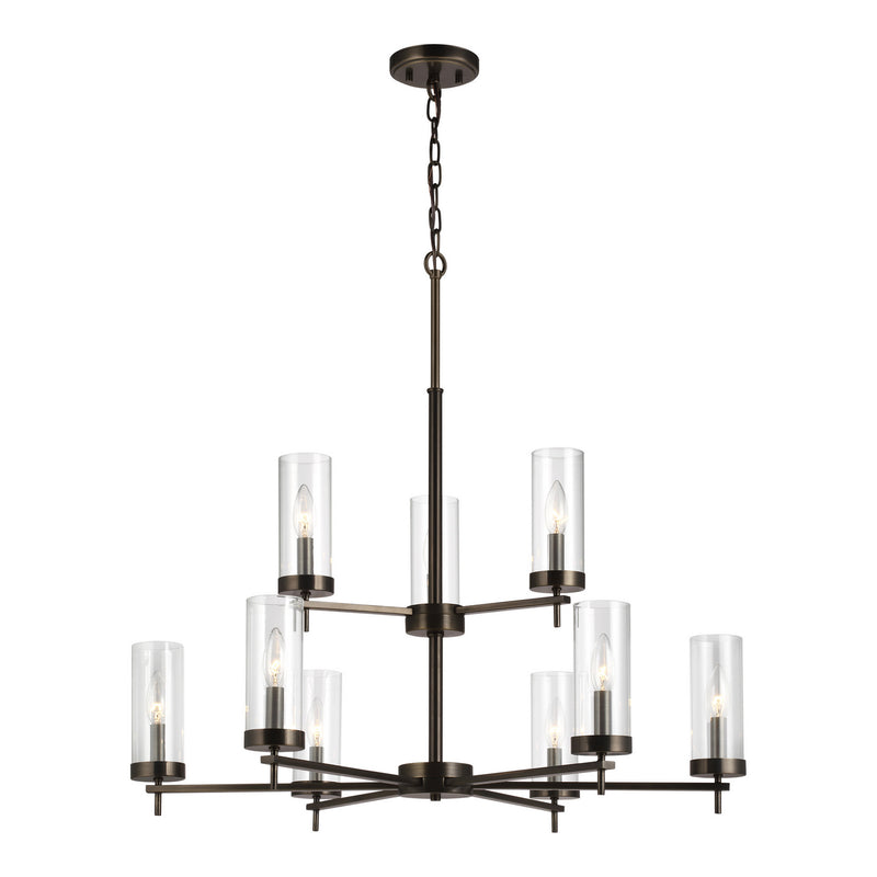 Visual Comfort Studio 3190309-778 Nine Light Chandelier, Brushed Oil Rubbed Bronze
