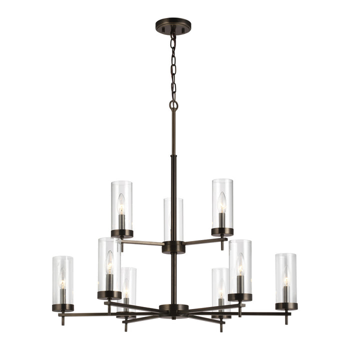 Visual Comfort Studio 3190309EN-778 Nine Light Chandelier, Brushed Oil Rubbed Bronze