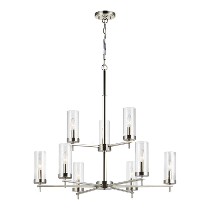 Visual Comfort Studio 3190309EN-962 Nine Light Chandelier, Brushed Nickel