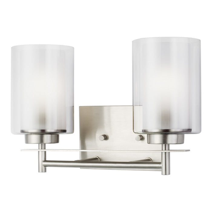 Generation Lighting 4437302EN3-962 Two Light Wall / Bath, Brushed Nickel