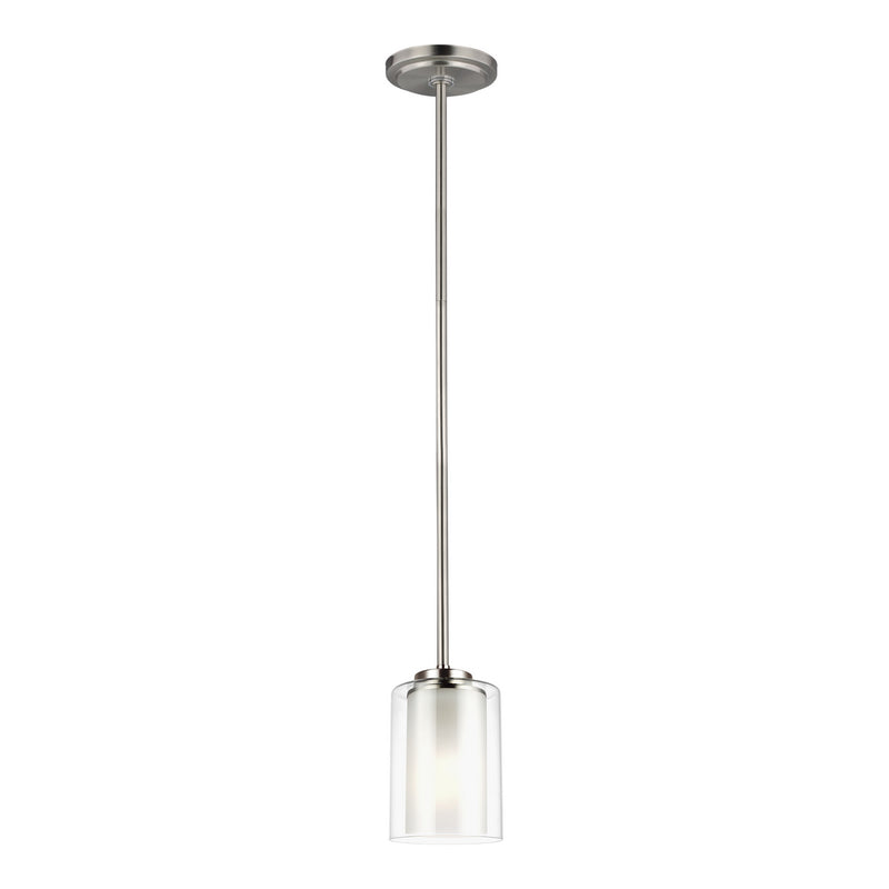 Generation Lighting 6137301-962 One Light Mini-Pendant, Brushed Nickel