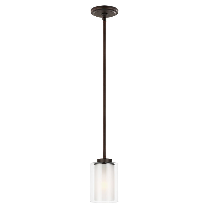 Generation Lighting 6137301EN3-710 One Light Mini-Pendant, Bronze