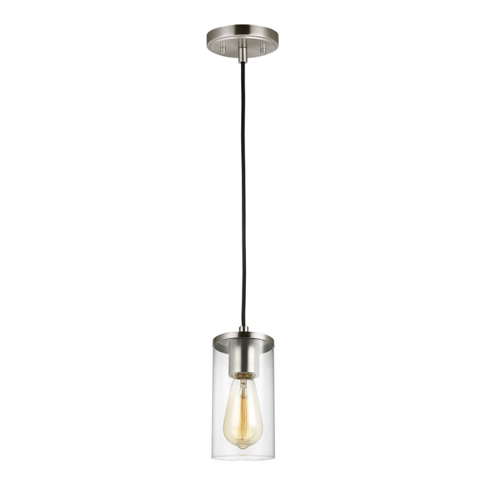 Visual Comfort Studio 6190301-962 One Light Mini-Pendant, Brushed Nickel