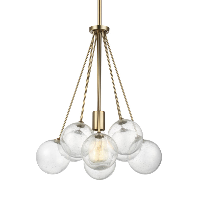 Visual Comfort Studio 6514301-848 One Light Pendant, Satin Brass