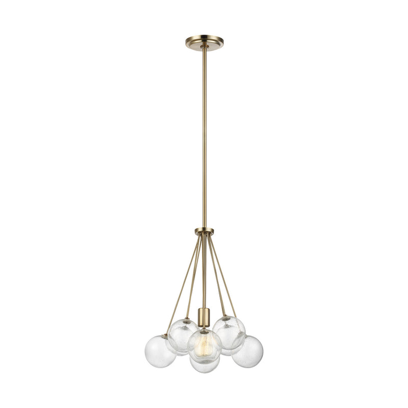 Visual Comfort Studio 6514301-848 One Light Pendant, Satin Brass