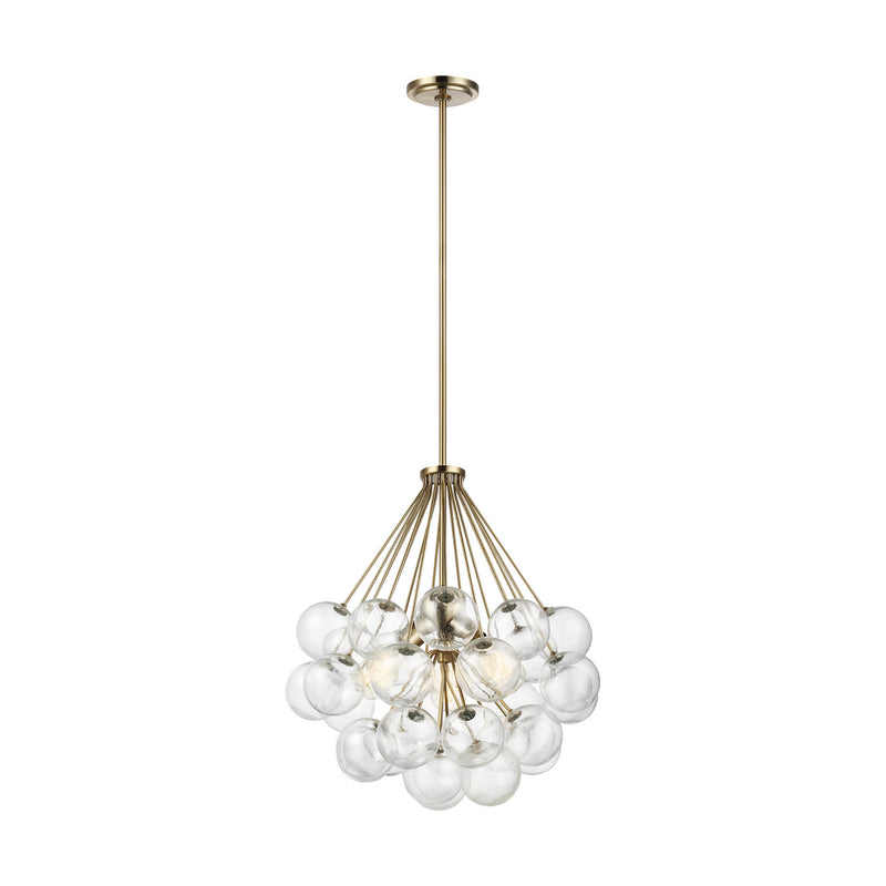 Visual Comfort Studio 6514303-848 Three Light Pendant, Satin Brass