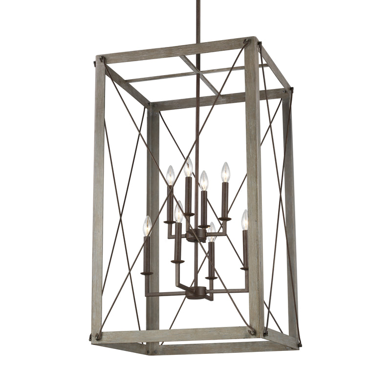 Visual Comfort Studio 6526308EN-872 Eight Light Hall / Foyer, Washed Pine